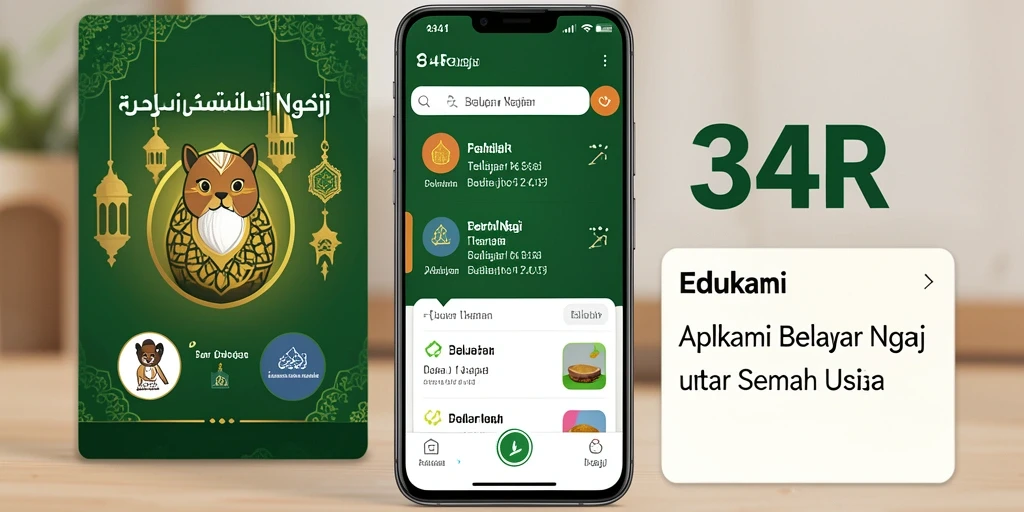 Antarmuka aplikasi 34R yang intuitif dan menarik untuk belajar.