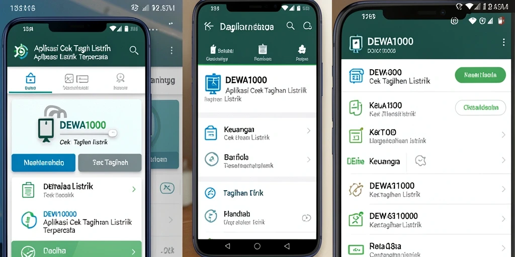 Antarmuka DEWA1000 untuk cek tagihan listrik yang sederhana dan efisien.