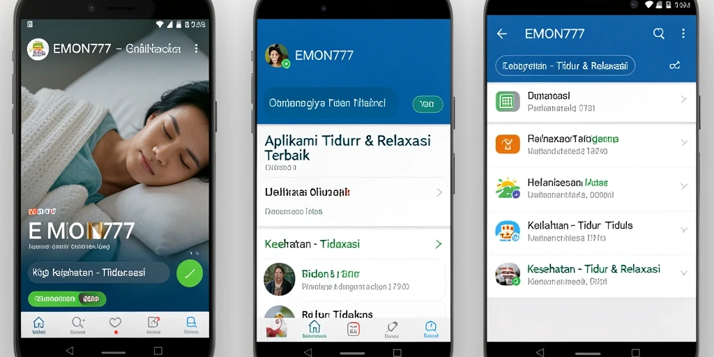 Tampilan antarmuka EMON777 dengan fitur Tidur & Relaksasi yang menarik.