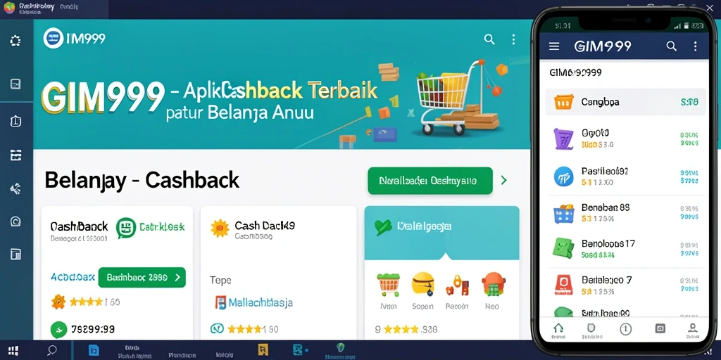 Antarmuka GIM999 dengan berbagai penawaran cashback menarik.