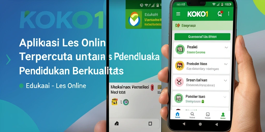 Antarmuka aplikasi KOKO11 yang ramah pengguna untuk Les Online.