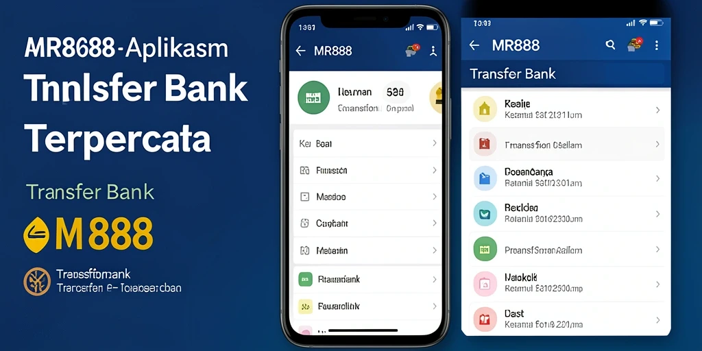 Tampilan antarmuka MR888 yang sederhana dan efisien untuk transfer bank.