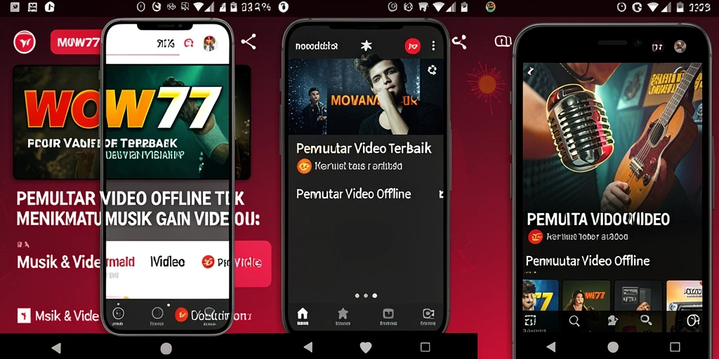 Antarmuka WOW77 menampilkan pemutar video sederhana dan elegan.